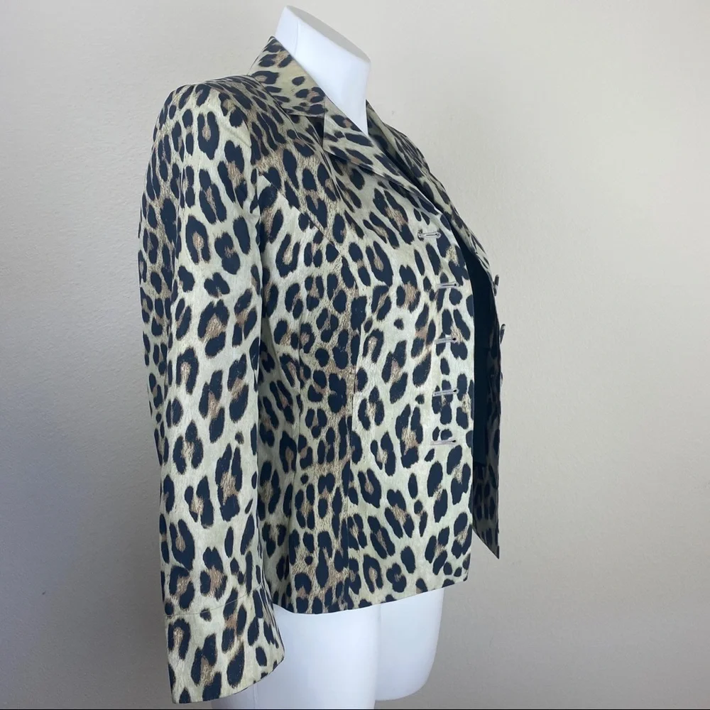 CHARLES GRAY LONDON LEOPARD PRINT BLAZER MEDIUM - Picture 3 of 7
